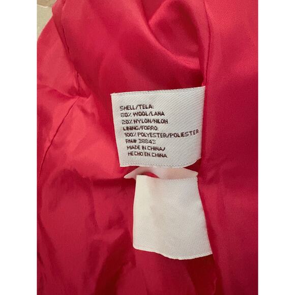 Worthington Red Wool Blend Coat Women’s Medium Long Winter Peacoat Classic Fit - Picture 7 of 8